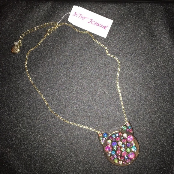 NWT Betsey Johnson Cat Necklace - Picture 1 of 2